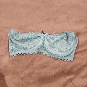 Lace Bandeau Bra in Light Blue 32D Victorias secret
